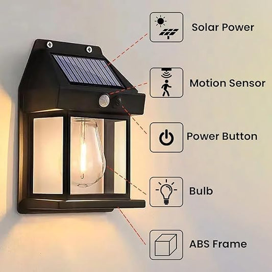 Solar Motion Sensor Wall Light – 206 LED, 3 Modes, Waterproof Outdoor Lamp (Multicolor)