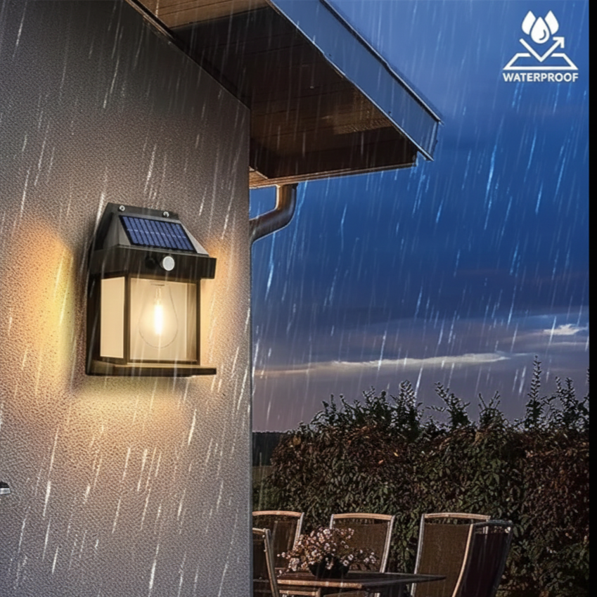 Solar Motion Sensor Wall Light – 206 LED, 3 Modes, Waterproof Outdoor Lamp (Multicolor)