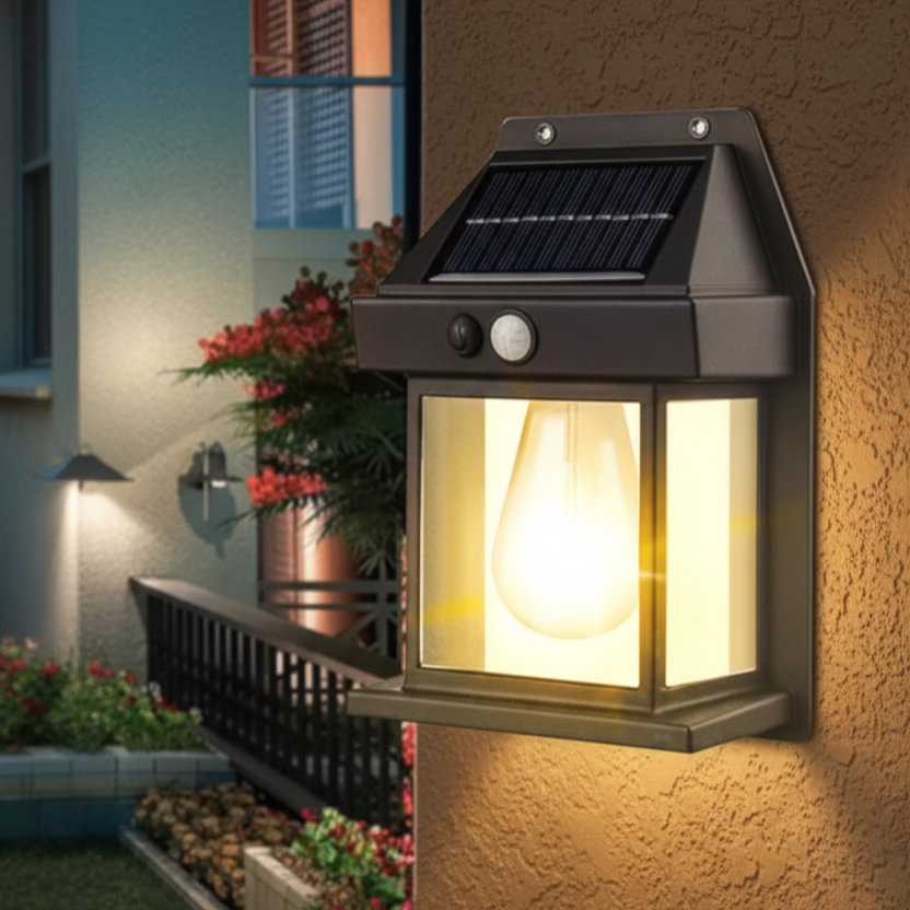Solar Motion Sensor Wall Light – 206 LED, 3 Modes, Waterproof Outdoor Lamp (Multicolor)